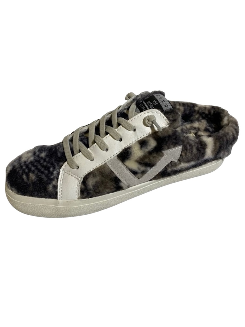 Vintage Havana Faux Fur Sneakers Slip On Sneakers Pewter Snake Women’s Size 7.5